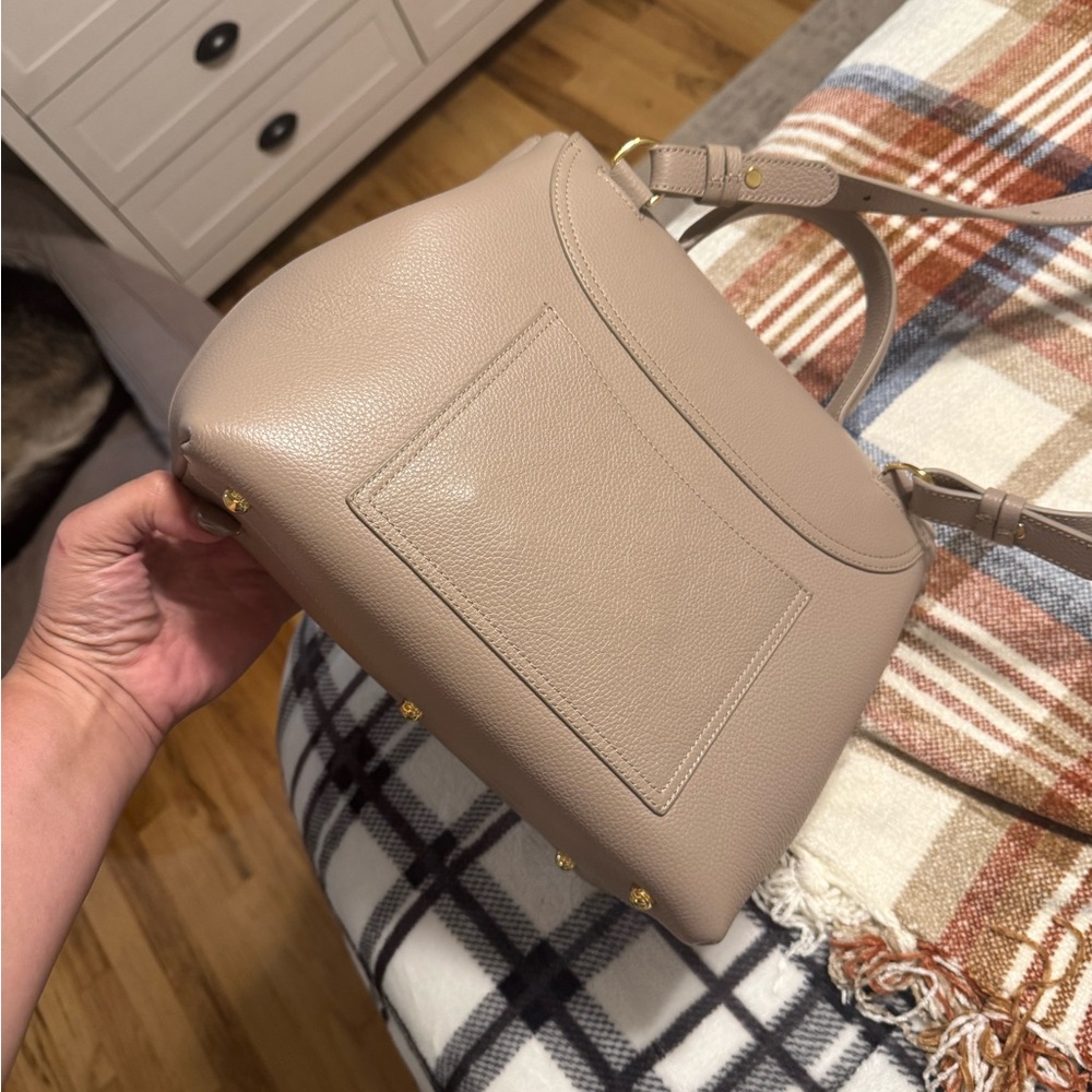 Polene Cream Leather Tote Bag - Picture 2 of 6